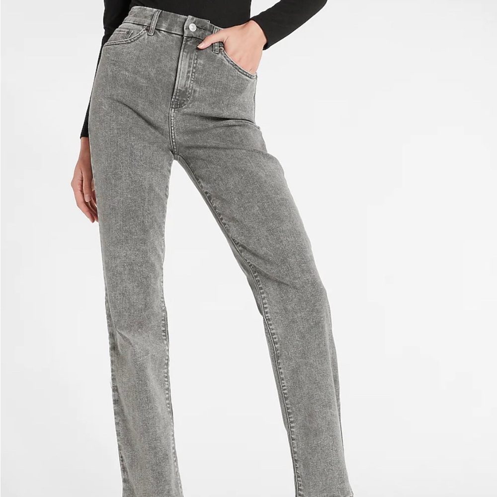 Express Super High Waist Modern Straight Jeans